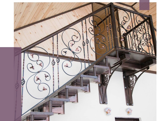 Кованые лестницы в Заволжье от 79435 руб. под ключ