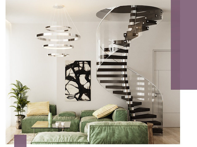 Лестницы для двухуровневой квартиры в Заволжье — изготовление и монтаж