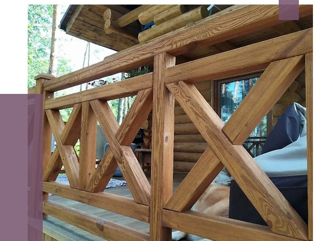 Деревянные перила под ключ в Заволжье от 7638 руб. 