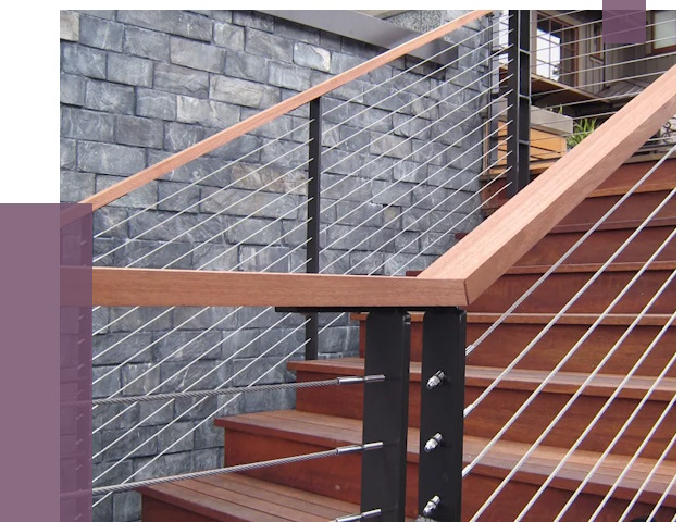 Тросовые перила под ключ в Заволжье от 7740 руб. 