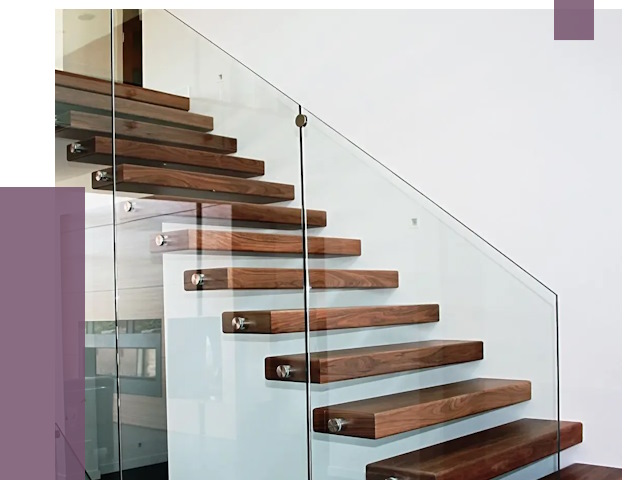 Стеклянные перила для лестницы в Заволжье от 14767 руб.