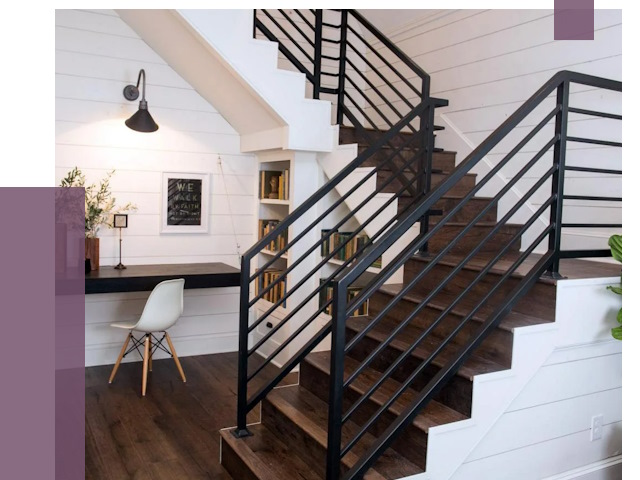 Перила для лестницы в доме в Заволжье от 7383 руб. — ПРОЛЁТ-Звл