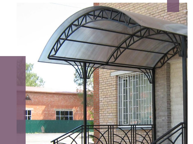 Металлические навесы и козырьки в Заволжье от 12730 руб.