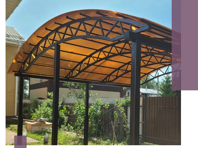 Изготовление навесов под ключ в Заволжье из качественных материалов