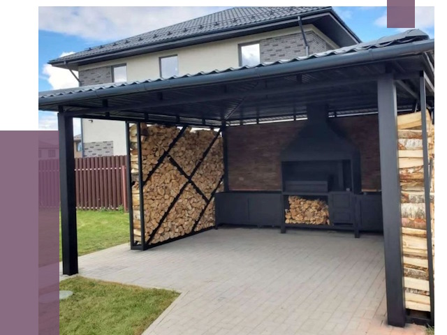 Навесы для барбекю в Заволжье от 12679 руб. под ключ | ПРОЛЁТ-Звл