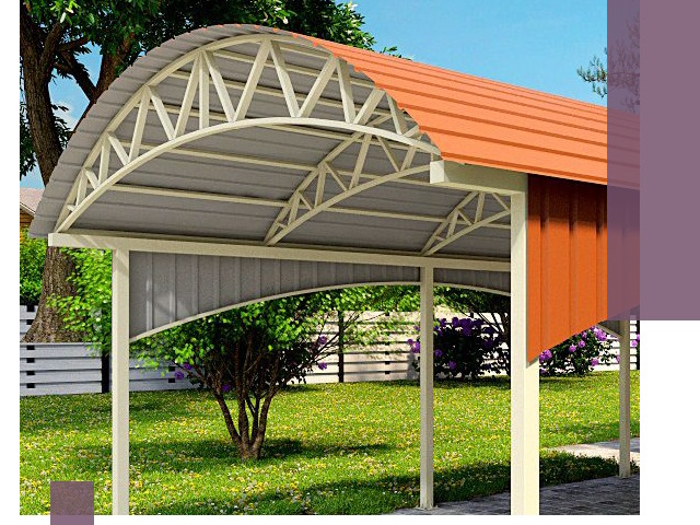 Навесы из профнастила под ключ в Заволжье — установка и монтаж