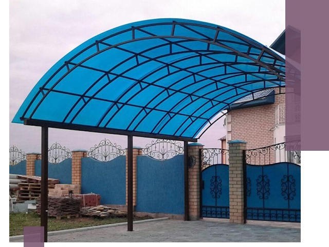 Арочные навесы под ключ в Заволжье — изготовление и монтаж