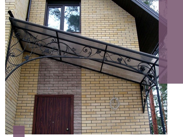 Односкатные козырьки из металла под ключ в Заволжье