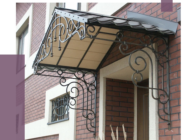 Двускатные козырьки в Заволжье под ключ от 12730 руб.