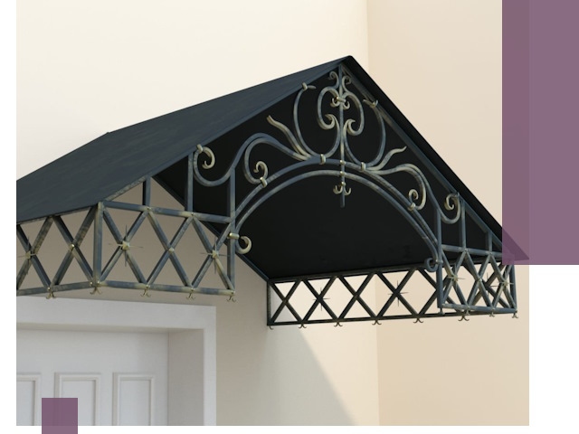 Двускатные металлические козырьки под ключ в Заволжье