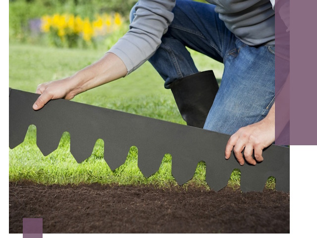 Металлические бордюры для газона в Заволжье — изготовление и монтаж